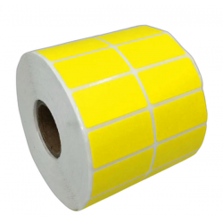 Rotolo da 4000 etichette adesive removibili 50x25 in PPL colore giallo