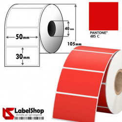 Rotolo da 1800 etichette adesive colorate mm 50x30 Carta Termica - foro 40mm