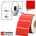 Rotolo da 1800 etichette adesive colorate rosso mm 50x30 Carta Termica - foro 40mm - rosse