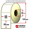 Rotolo da 1000 etichette adesive mm 68x55 Termiche 1 pista anima 40 colla forte per frigo e surgelati